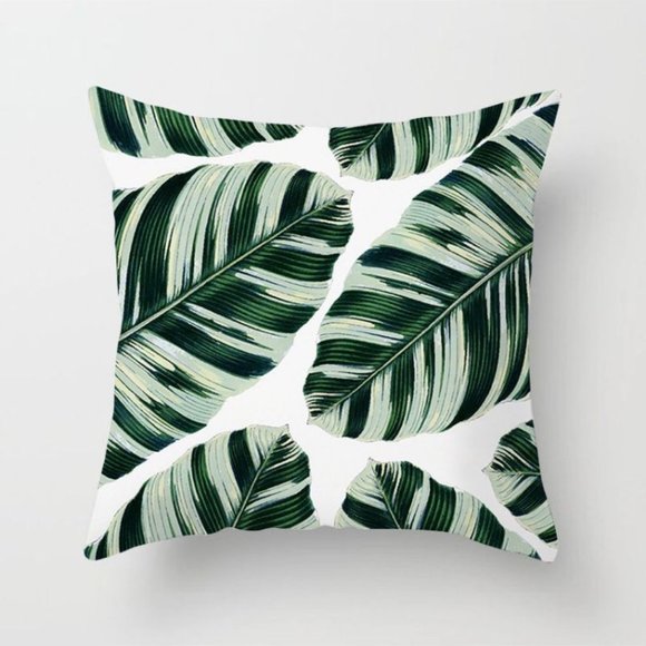 Other - 🌸3/$25🌸 Green Plant Print Cushion Cover